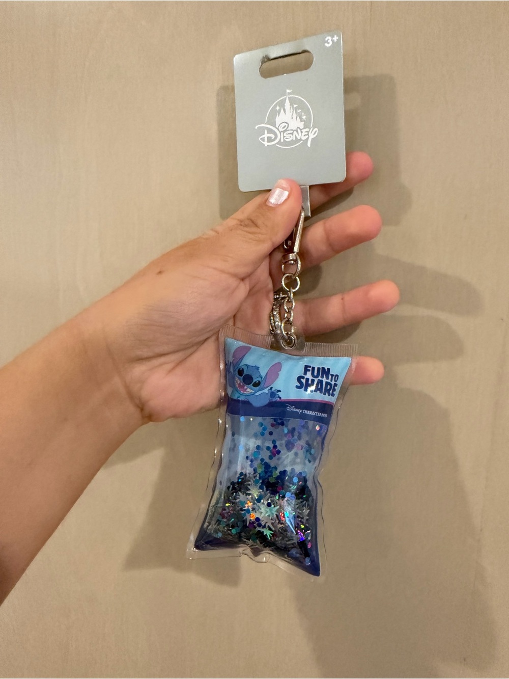 Disney Stitch Sour mini belts Keychain - Blue Glitter